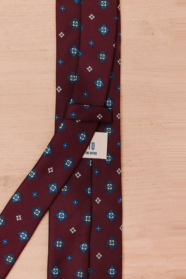 OOTO Patterned tie Maroon