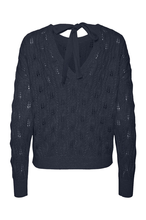 Cortefiel Jersey-knit jumper with openwork details  Navy