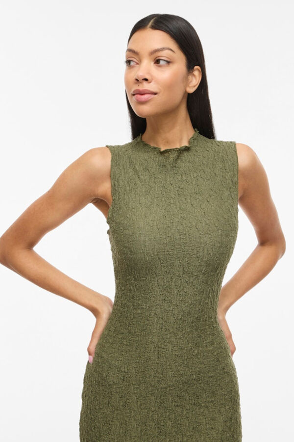 Vila Fitted midi dress Kaki