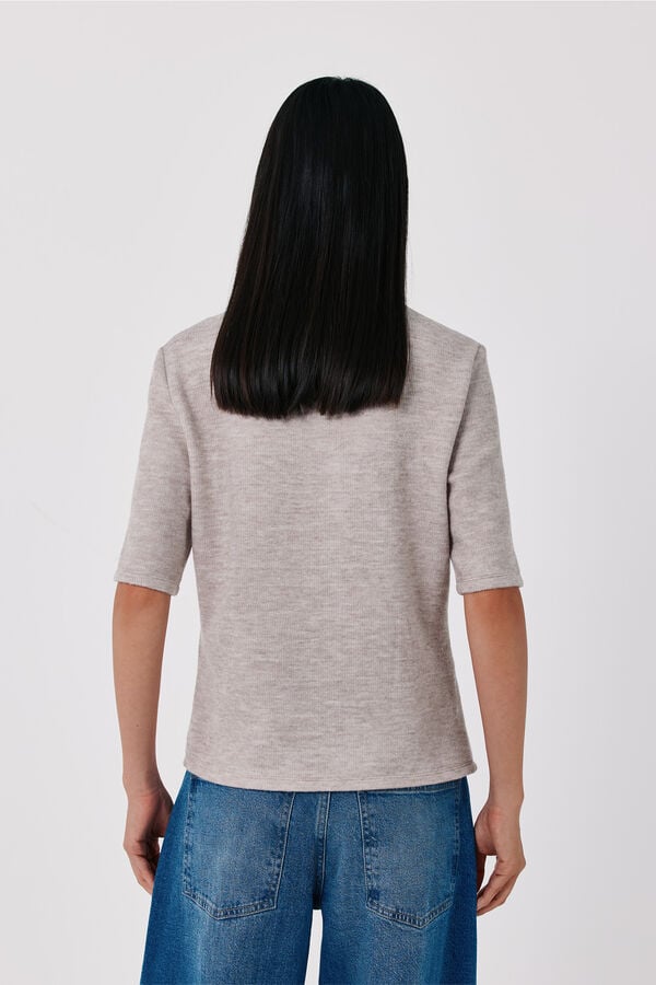 Cortefiel Short sleeve top Beige