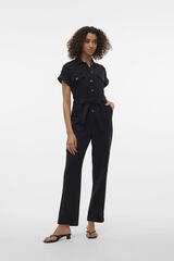 Cortefiel Short-sleeved jumpsuit  Black