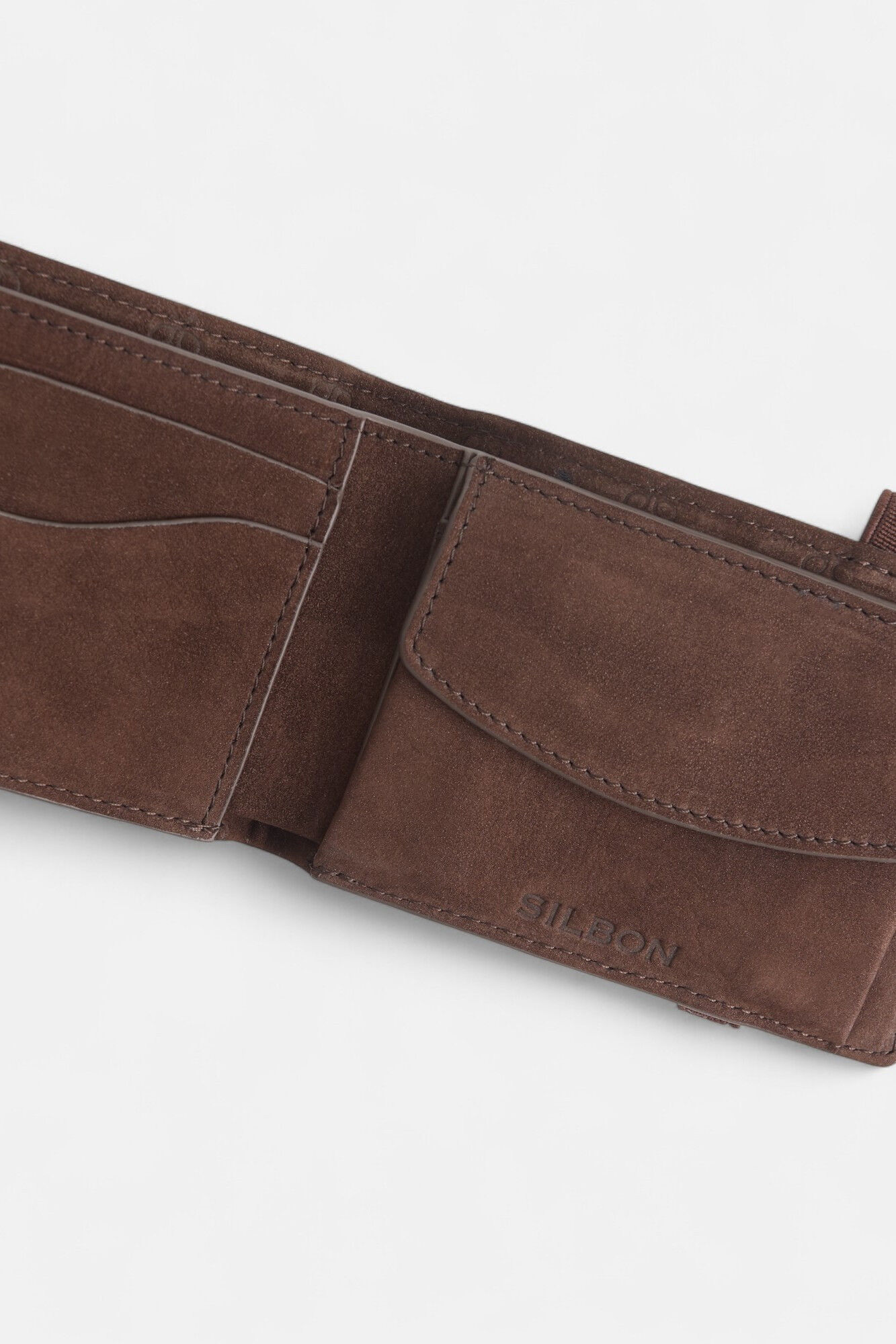 Silbon Carteira de couro multi-raquete gravada