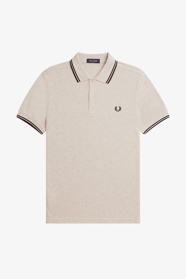 Fred Perry Polo com acabamento em duas listras Tostado