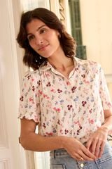 Pol&iacute;n Et Moi Floral blouse Odete Printed white
