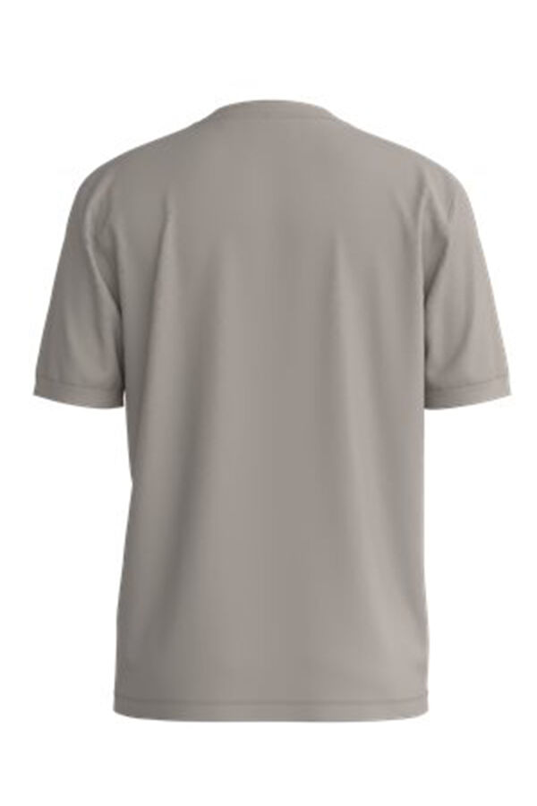 Cortefiel Camiseta en punto de algodón con etiqueta con logo Gris