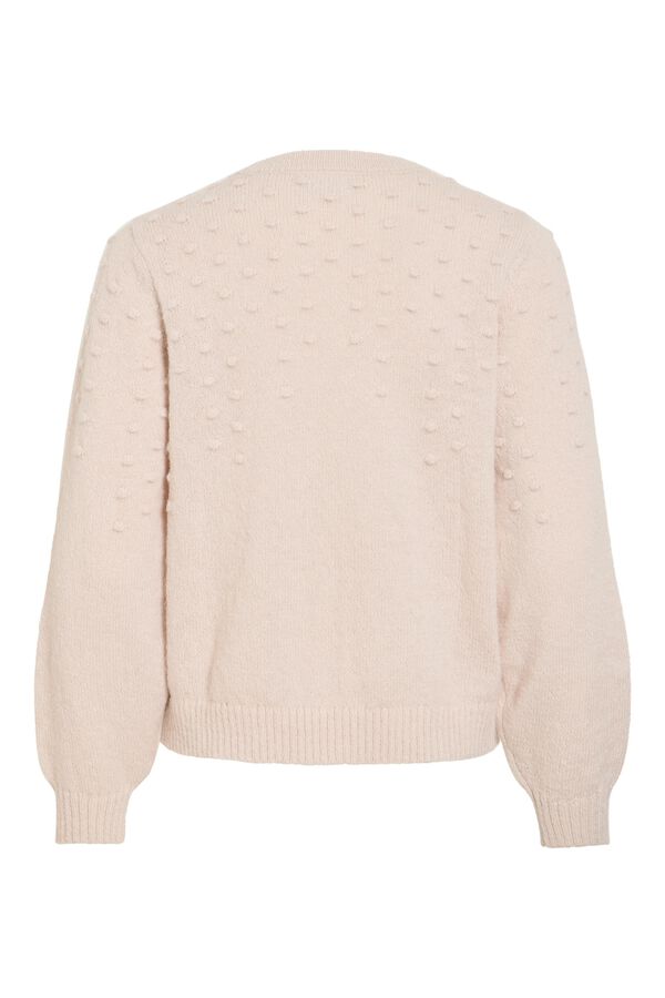 Vila Camisola de malha com textura bobble Tostado