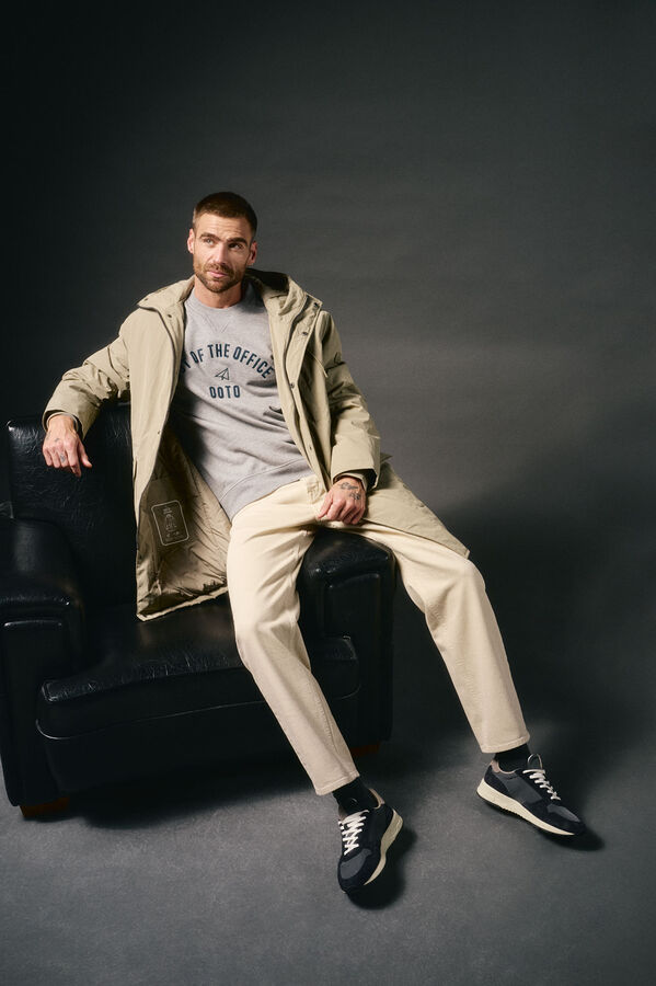 OOTO Parka larga acolchada Beige