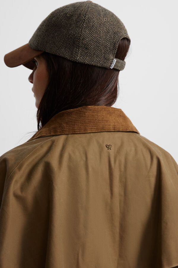 Silbon Long waxed parka Beige