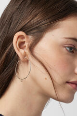 Tous Pendientes aro de plata 4cm TOUS Bear Gris