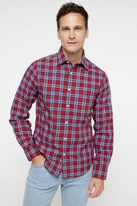 Cortefiel Regular Fit Checked Archive Oxford Shirt Printed red