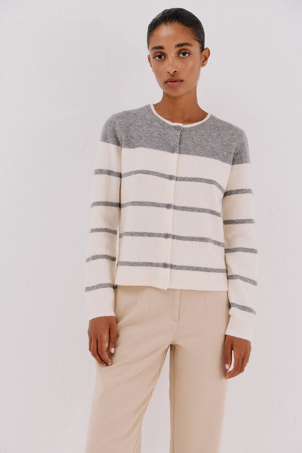 Cortefiel Soft feel cardigan Grey