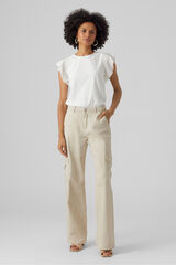 Vero Moda Top vazado com mangas de folhos Branco