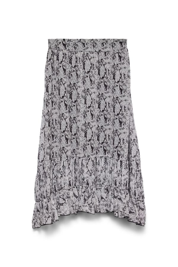 Vero Moda Saia midi com folho Cinzento