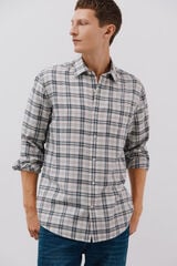 Cortefiel Tencel plaid shirt Ivory