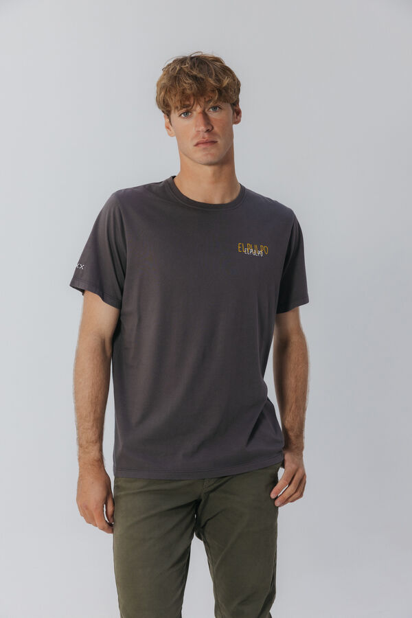elPulpo T-shirt com logo tran&ccedil;ado Cinzento