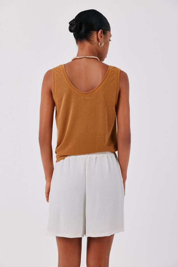 Cortefiel Top with rustic effect straps Dark brown