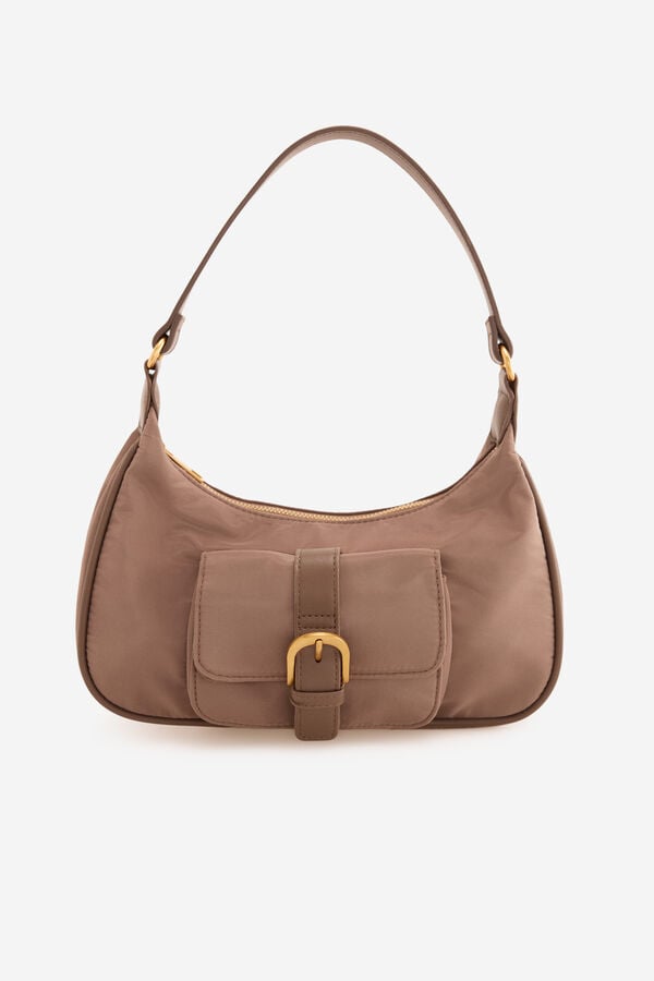 Cortefiel Multi-pocket baguette bag Beige