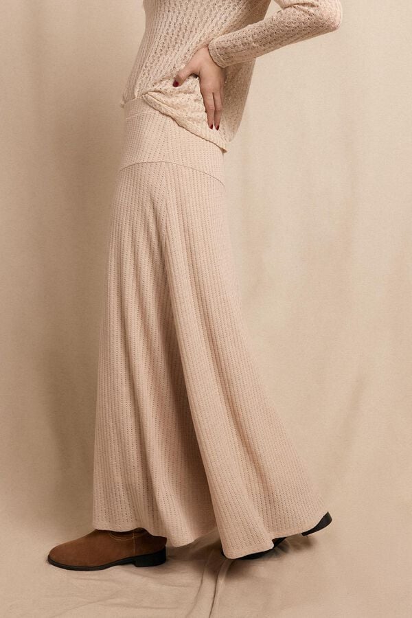 Slowlove Falda capa de punto Beige