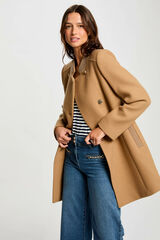 Cortefiel Long buttoned coat Beige