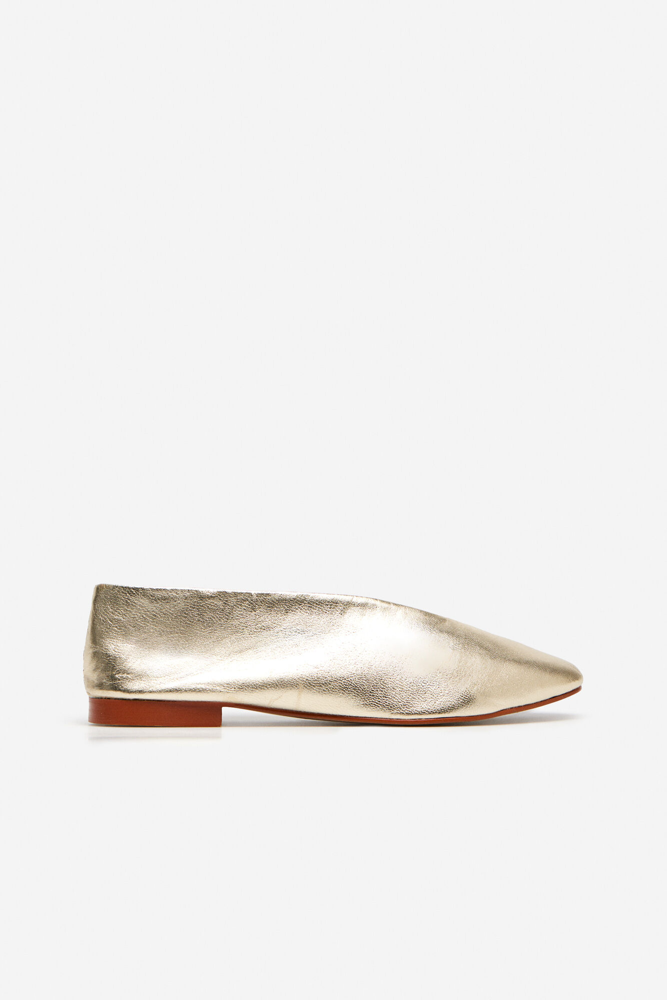 Bailarina piel metalizada Zapatos de mujer Cortefiel