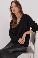 Cortefiel Jersey punto joyas Black