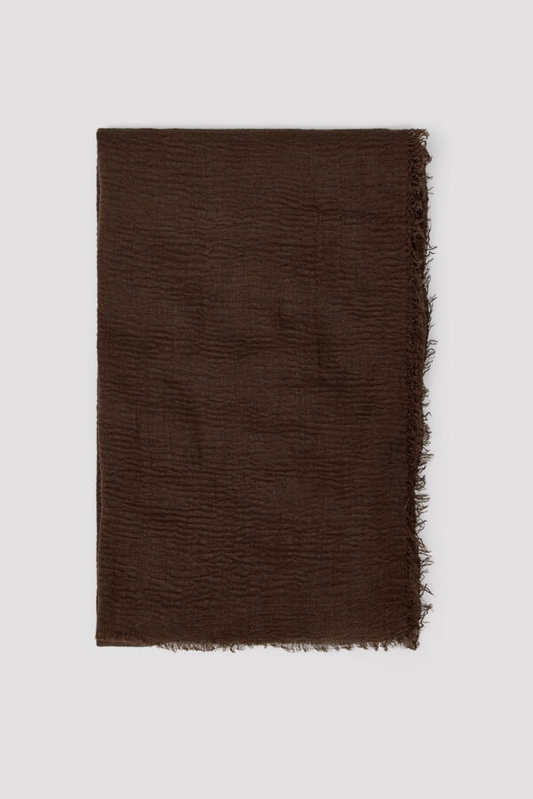 Cortefiel Rough texture scarf Brown