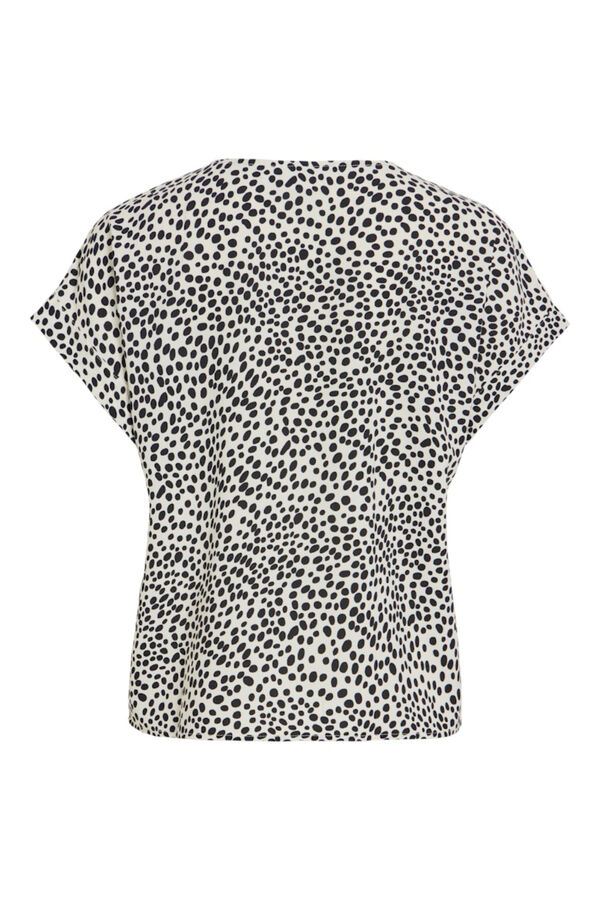 Vila Top de manga curta com gola redonda Impress&atilde;o