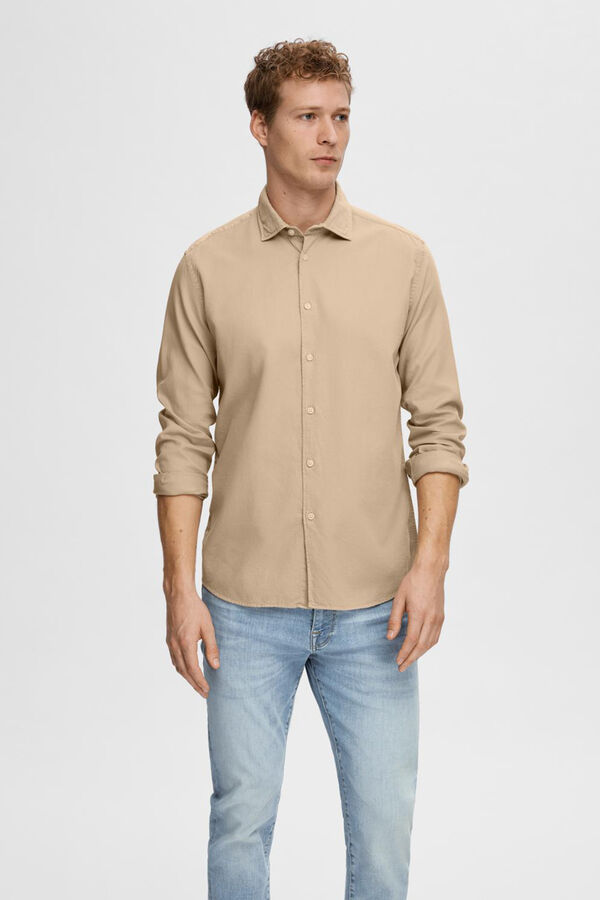 Cortefiel Long-sleeved shirt made with organic cotton Grey