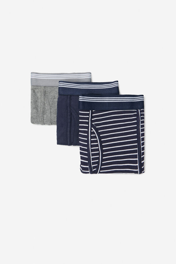 Cortefiel 3-pack jersey-knit boxers Grey