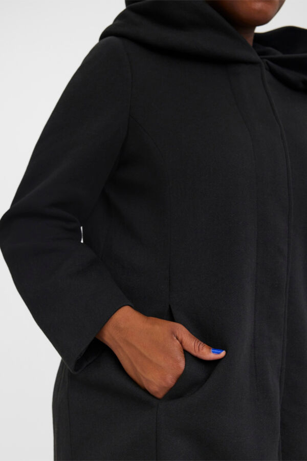 Cortefiel Curve jacket with hood Black