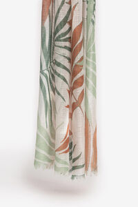 Cortefiel Rectangular printed scarf Green