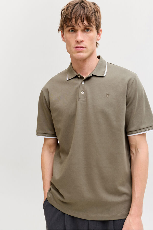 Jack & Jones Polo b&aacute;sico manga curta Verde