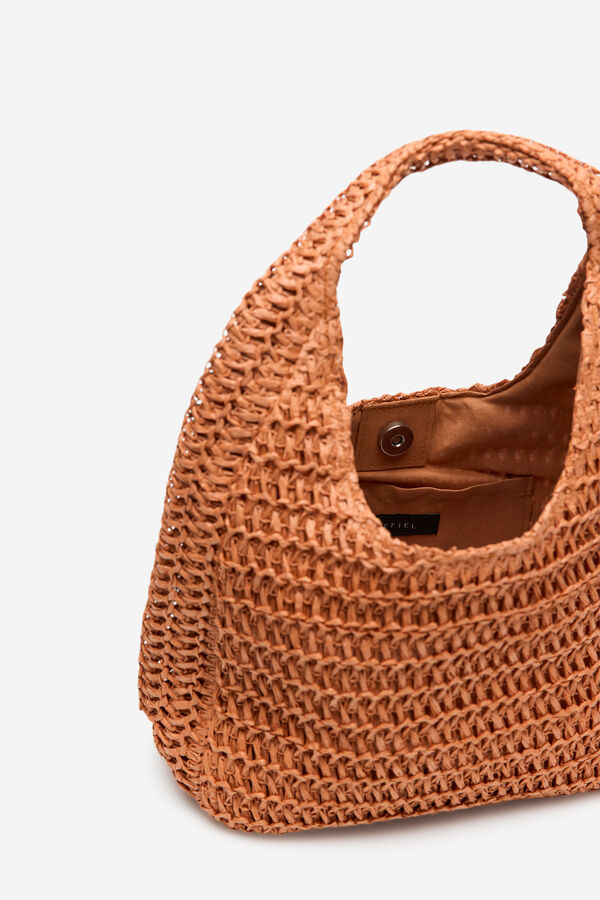 Cortefiel Bolso hobo trenzado Naranja