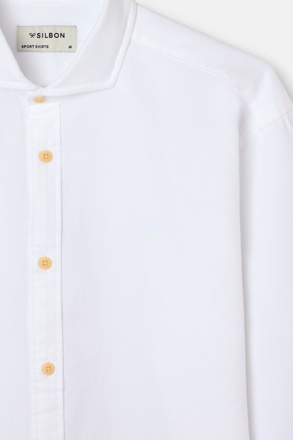 Silbon Sport structured logo shirt White