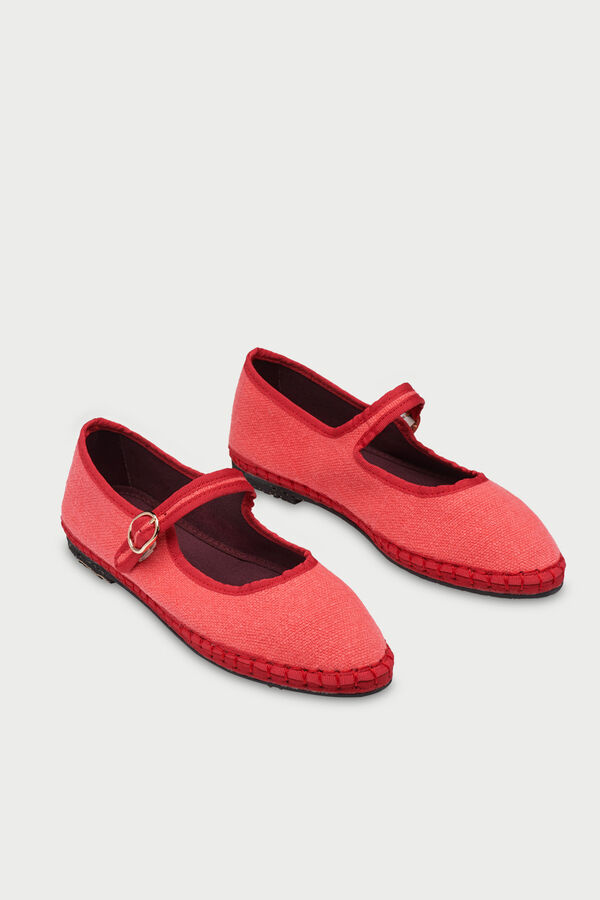 Flabelus Mercedita de lino Vermelho