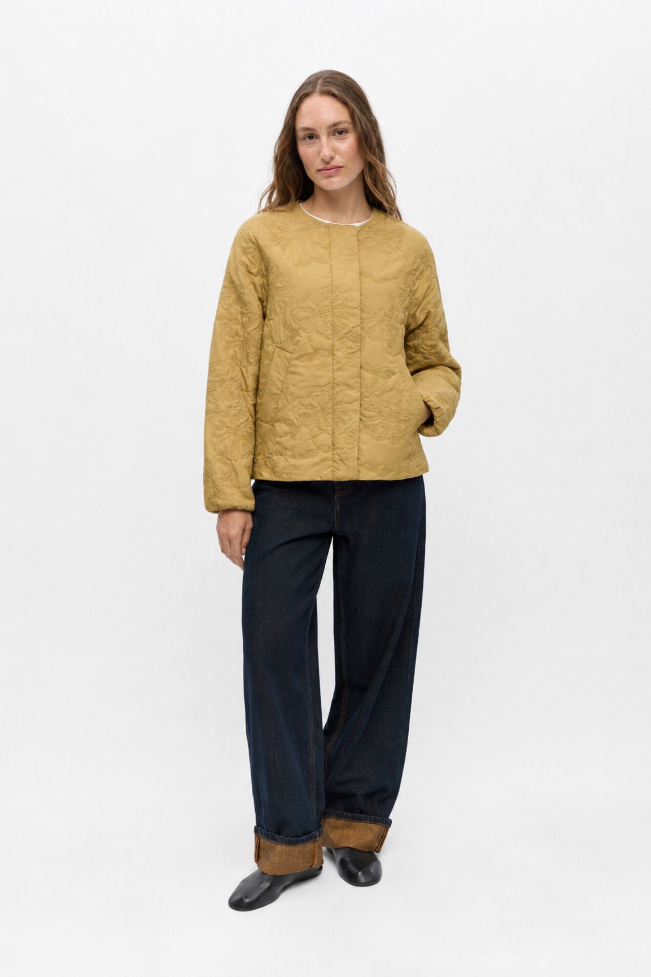 Object Embroidered puffer jacket