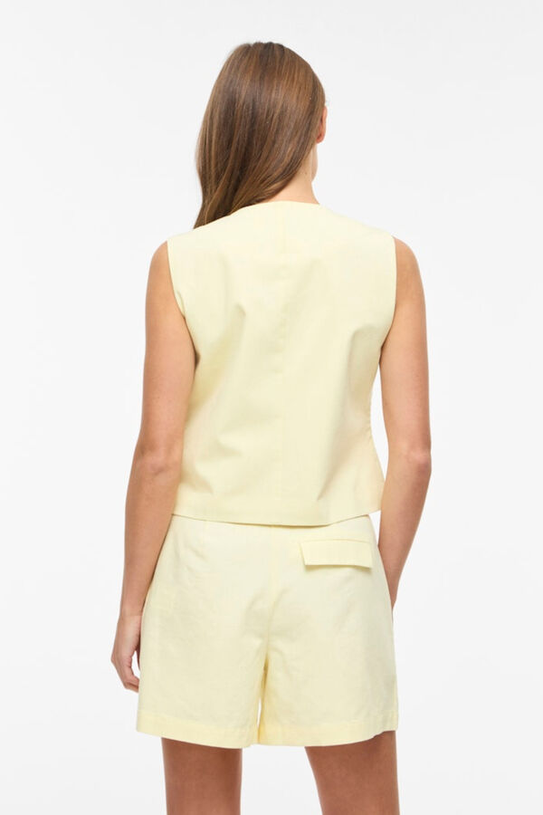 Vila Colete de vestir com la&ccedil;ada Amarelo