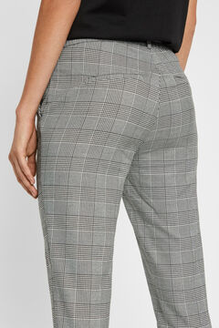 Cortefiel Prince of Wales check trousers Black