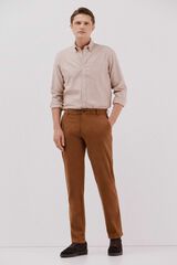 Cortefiel Washed chinos pants Brown