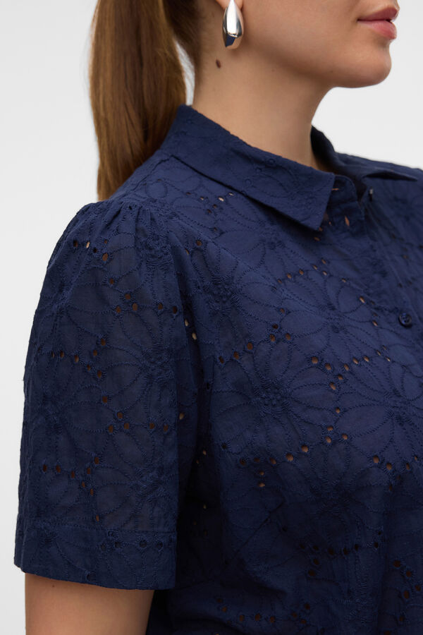 Vero Moda Curve Camisa manga corta talla grande Azul marino