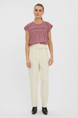 Vero Moda Top manga curta com detalhes de renda Roxo