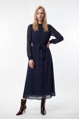 Vila Vestido midi em chiffon Azul