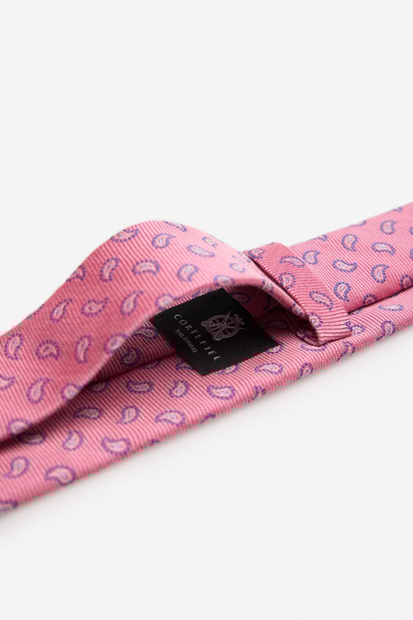Cortefiel Natural silk tie Pink