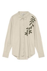 Vero Moda Camisa bordada de algodón orgánico Gris
