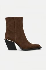 Alma en Pena Metallic leather ankle boot Dark brown