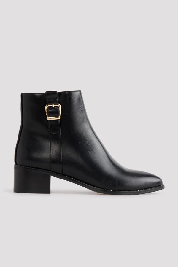Cortefiel Buckle ankle boot Black