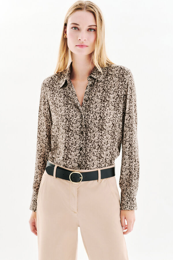 Caroll Camisa Cleony Estampado marrón