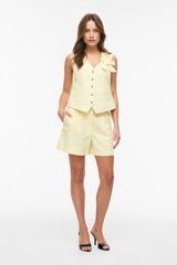 Vila Colete de vestir com la&ccedil;ada Amarelo