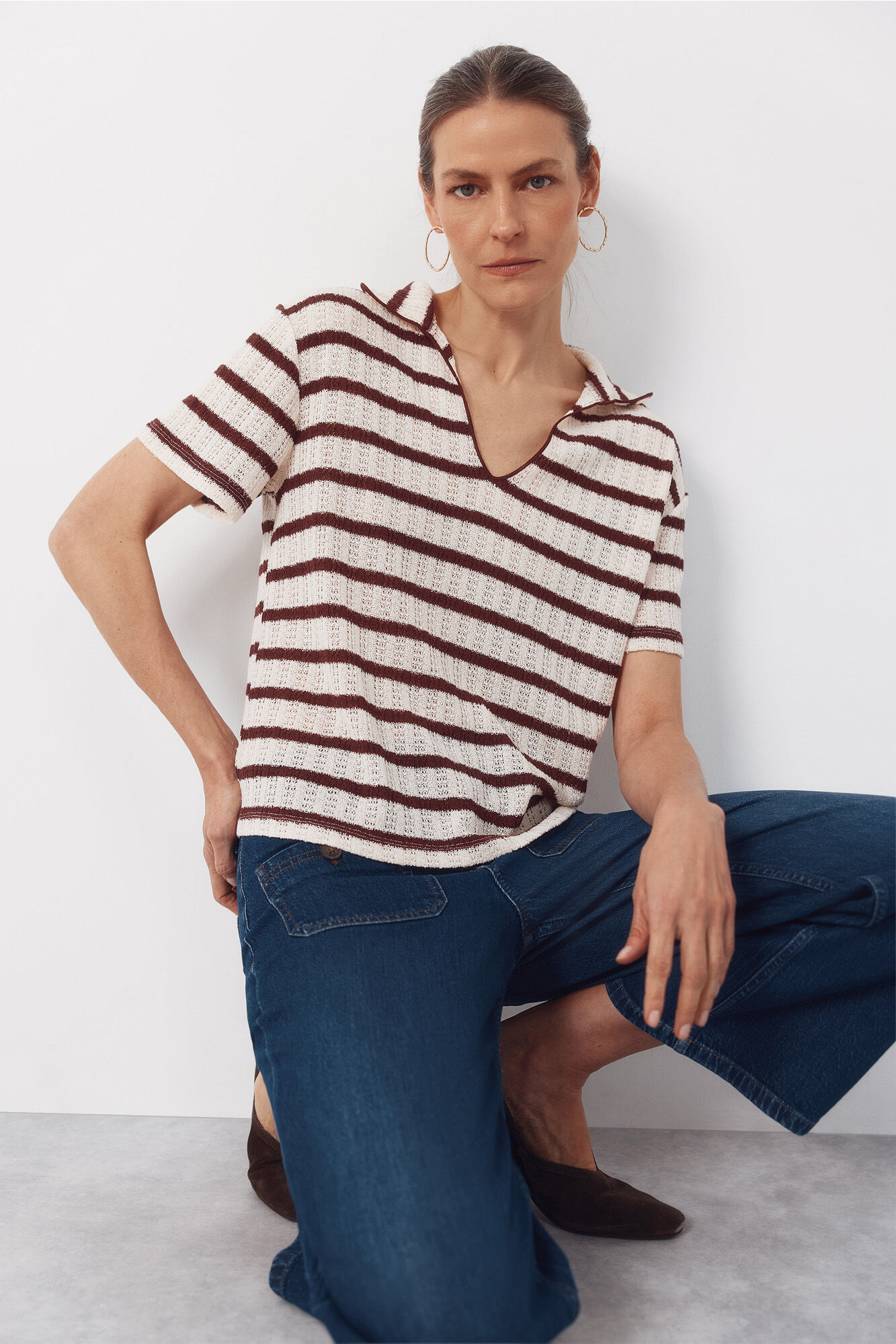 Cortefiel Polo shirt with striped structure