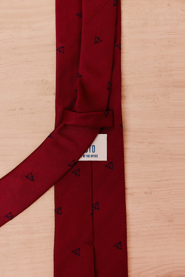 OOTO Natural silk tie Maroon
